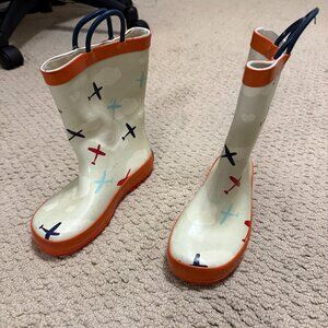 Timbee airplane rain boots, size 1